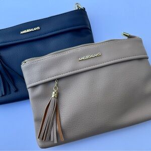 Amelie Galanti Navy & Taupe Clutches - SET OR SEPARATE (2 for $30 or 1 for $20)